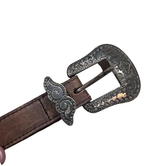 Men's Vintage Western Steer Head Concho Leather Belt Brown One Size - Picture 2 of 8